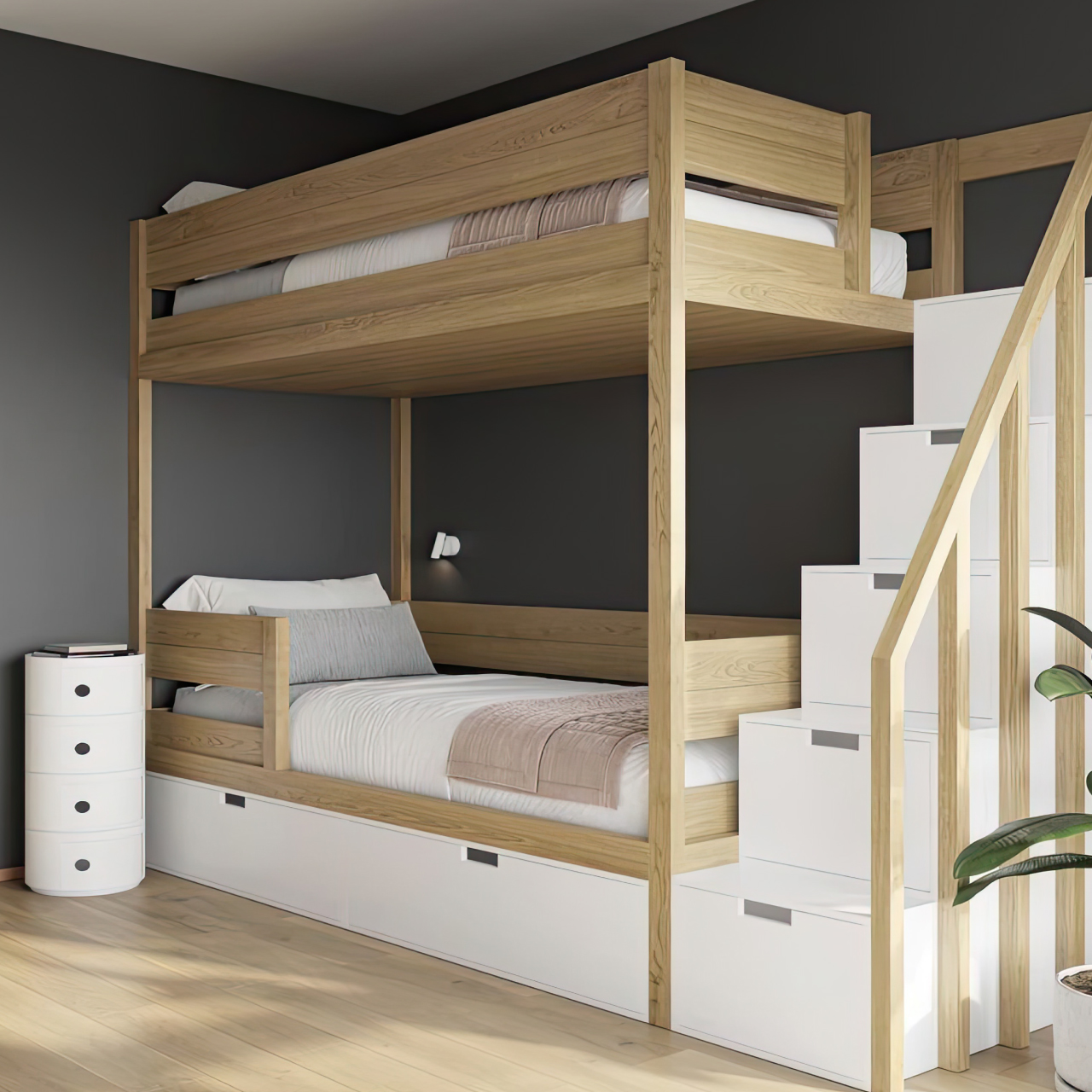 Tempat tidur anak tingkat + lemari