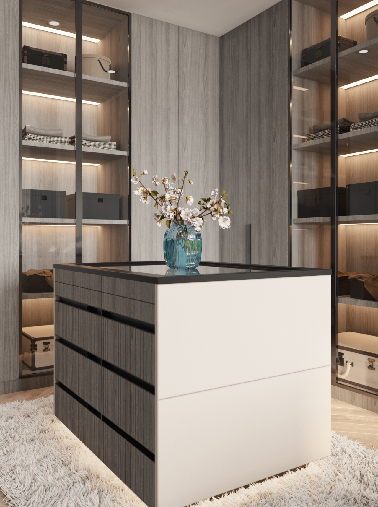 Lemari Custom Minalis Multiplek Melamin HPL Ruang Elegan