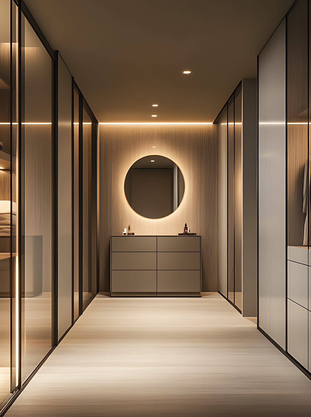 Lemari Custom Minimalis Block Melamin HPL Ruang Elegan