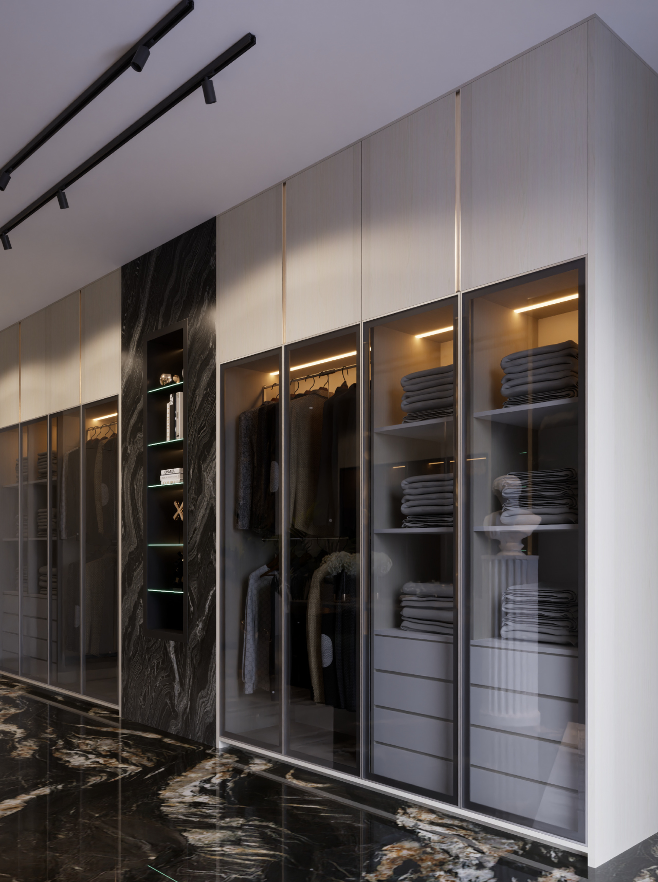 Lemari Custom Minimalis HPL Ruang Elegan